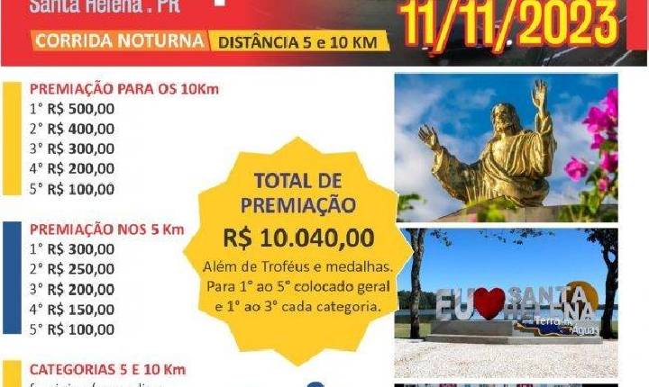 Corrida noturna promove saúde e bem-estar na 3ª edição do Running Chasques em Santa Helena, participe!