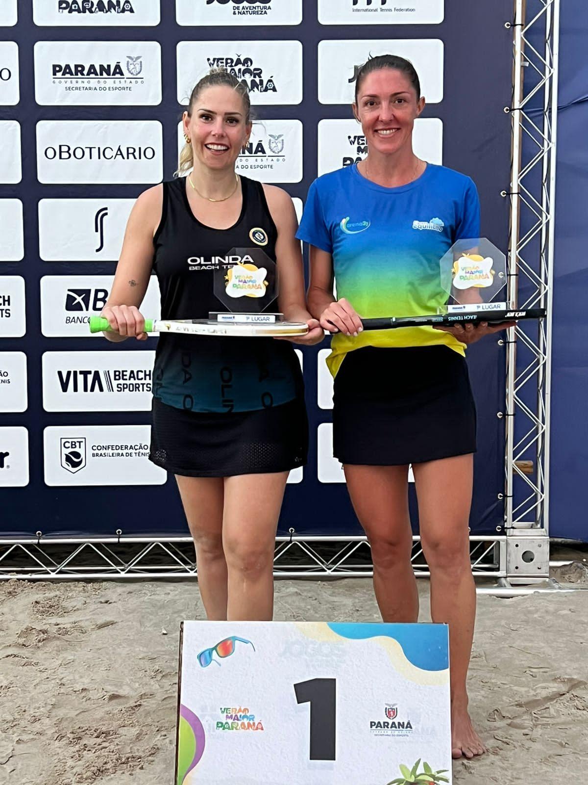 Santa-helenense é campeã em dupla de torneio estadual de Beach Tennis